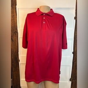 Scottevest Red Polo Shirt Men’s XL Tech Travel Shirt Hidden Pockets 3-Button